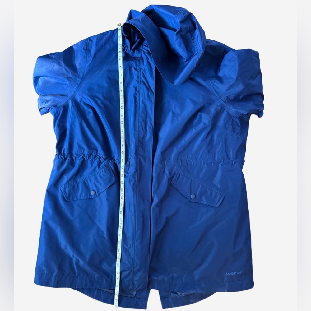 Lands’ End Navy Squall Hooded Waterproof Raincoat • Sealed Seams • Plus Size 2X - Picture 7 of 12